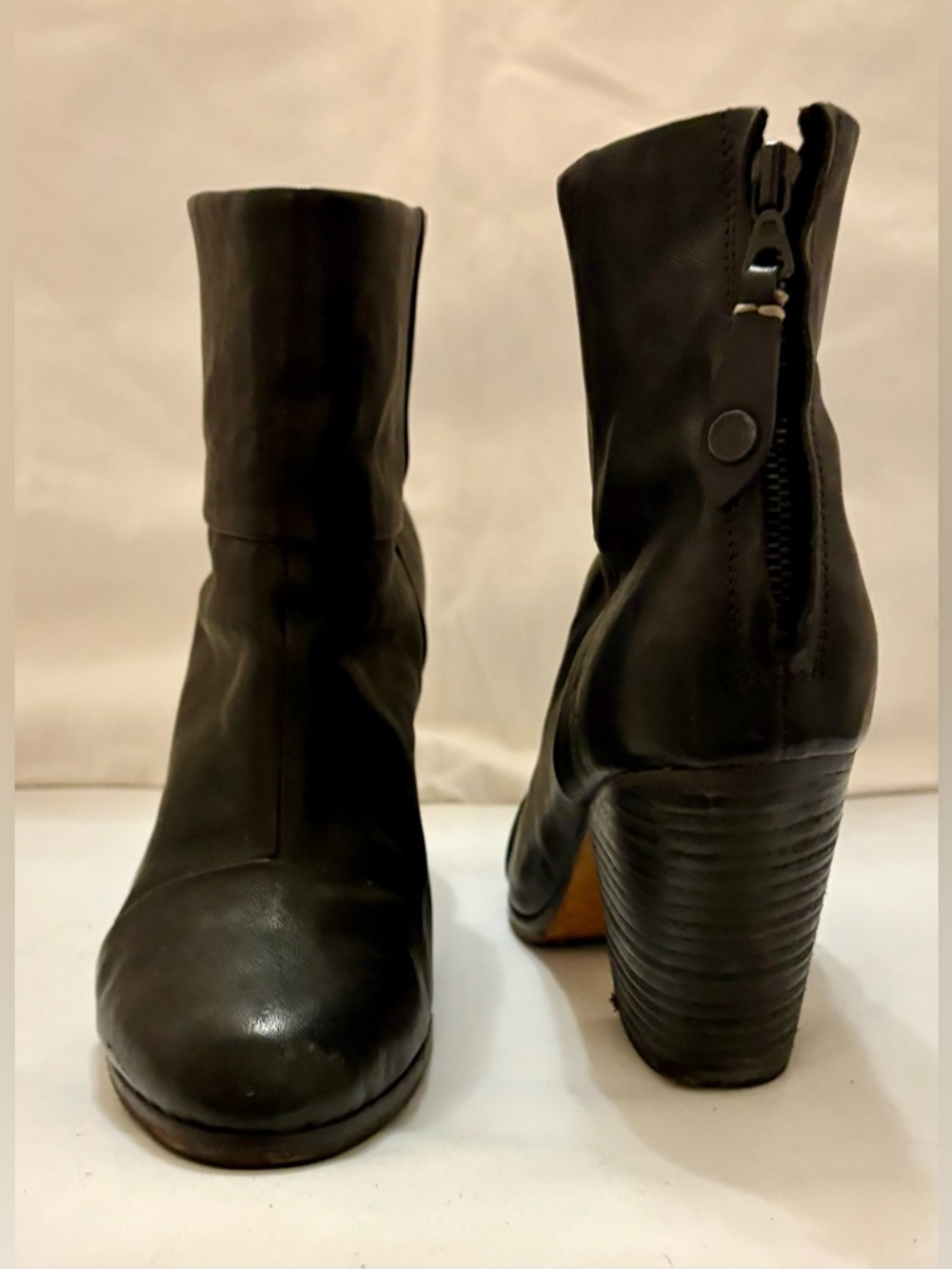 Rag & Bone Newberry Black Leather Ankle Booties Size 9.5